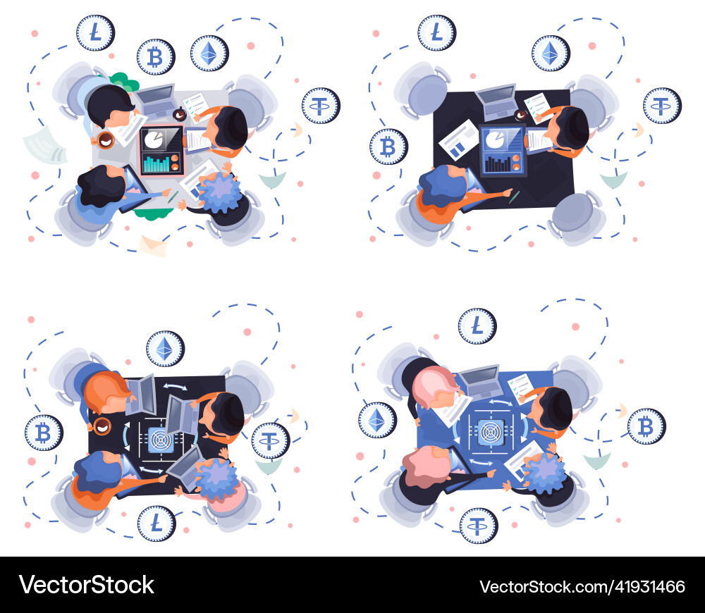 Cryptocurrency exchange platform and blockchain Cryptocurrency exchange platform and blockchain vector image