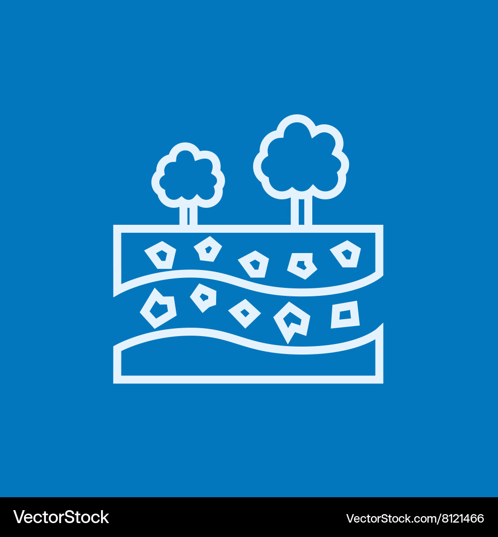 Cut of soil with different layers and trees on top Vector Image