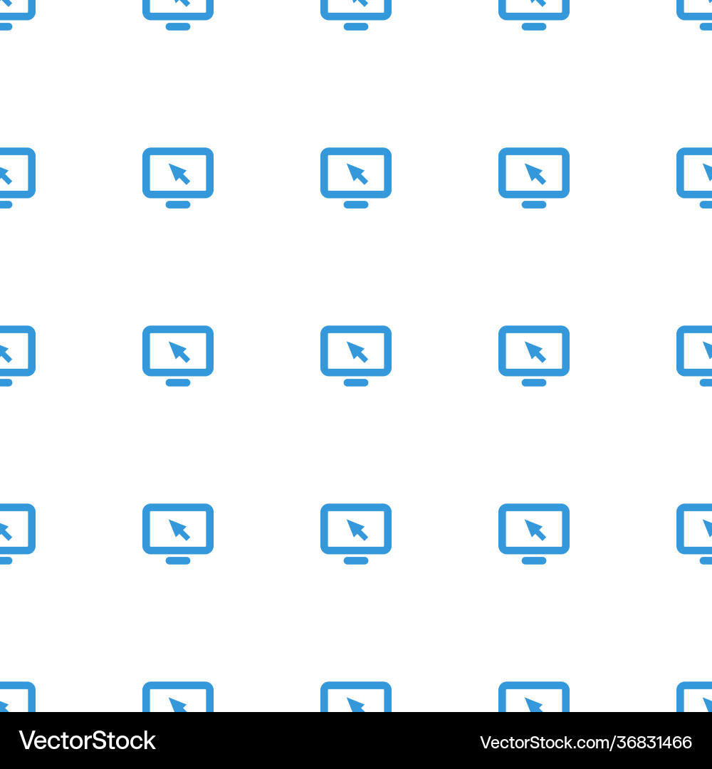 Display pointer icon pattern seamless white Vector Image