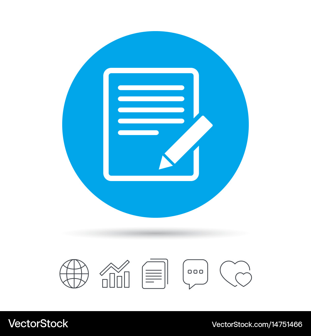 Edit document sign icon content button vector image