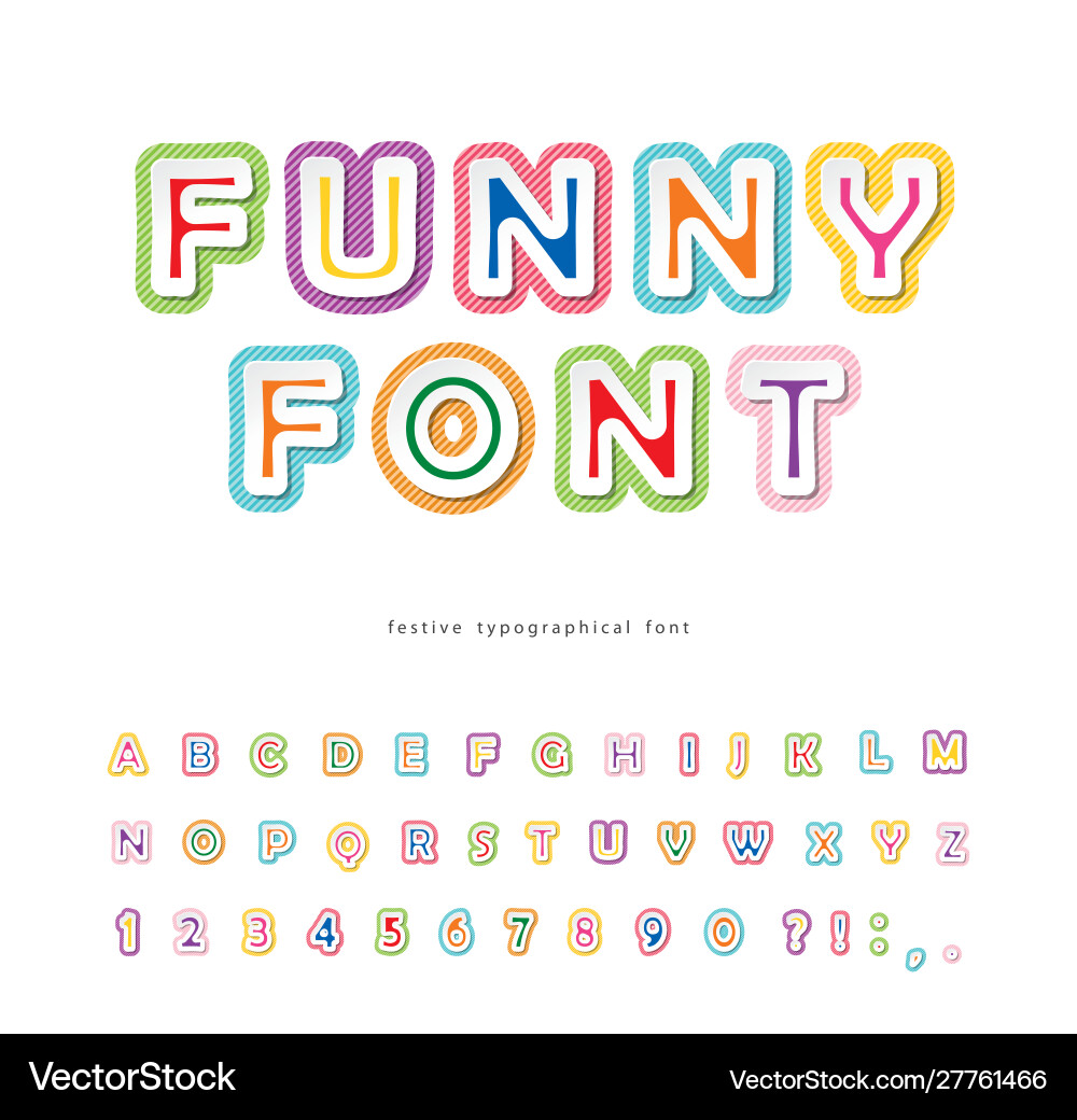 Funny 3d bright font modern cartoon abc letters Funny 3d bright font modern cartoon abc letters vector image
