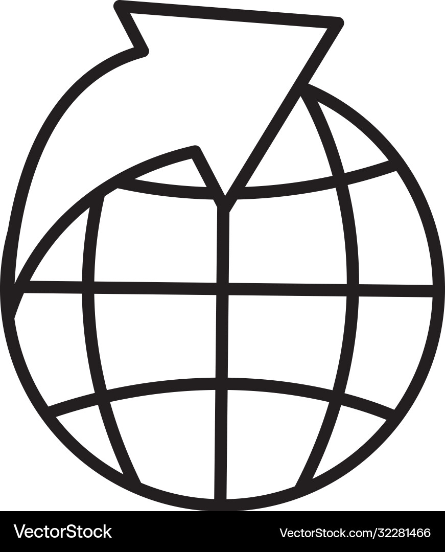 Global sphere with arrow icon image line style vector image