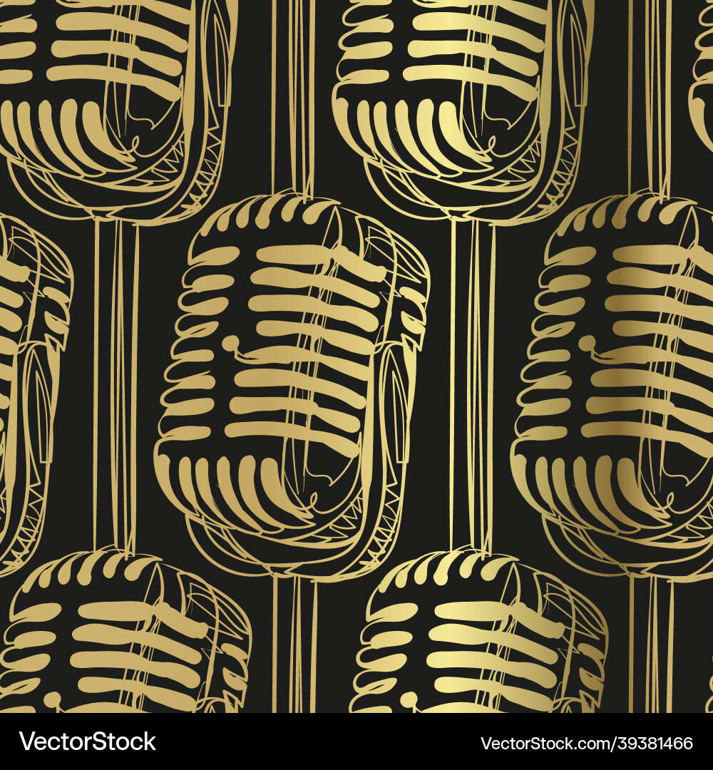 Microphone sketch isolated design element Vector Image