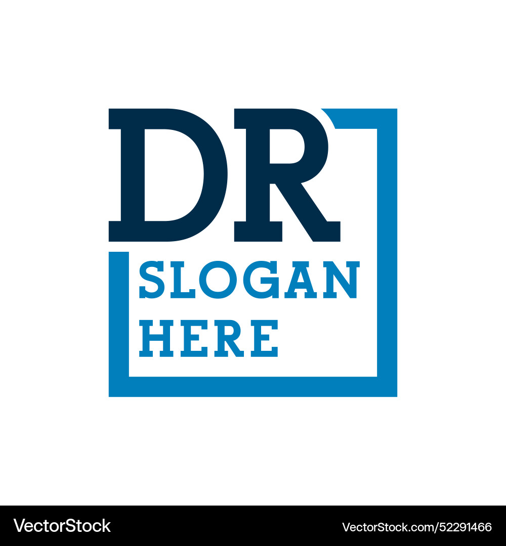 Minimal initials logo letters d and r dr initial Vector Image