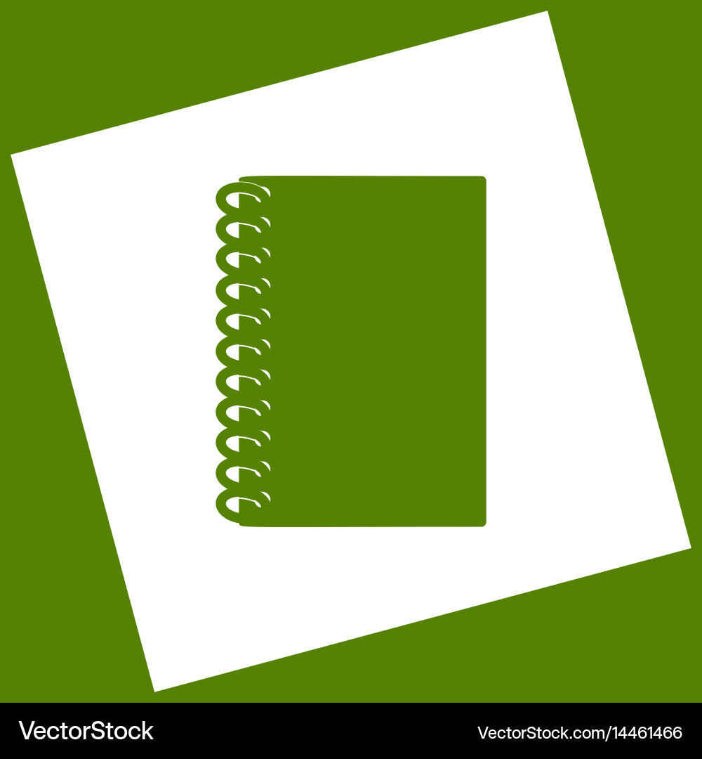 Notebook simple sign white icon obtained Vector Image