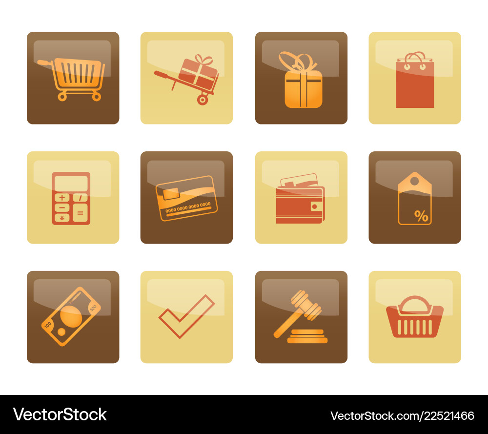 Online shop icons over brown background Online shop icons over brown background vector image