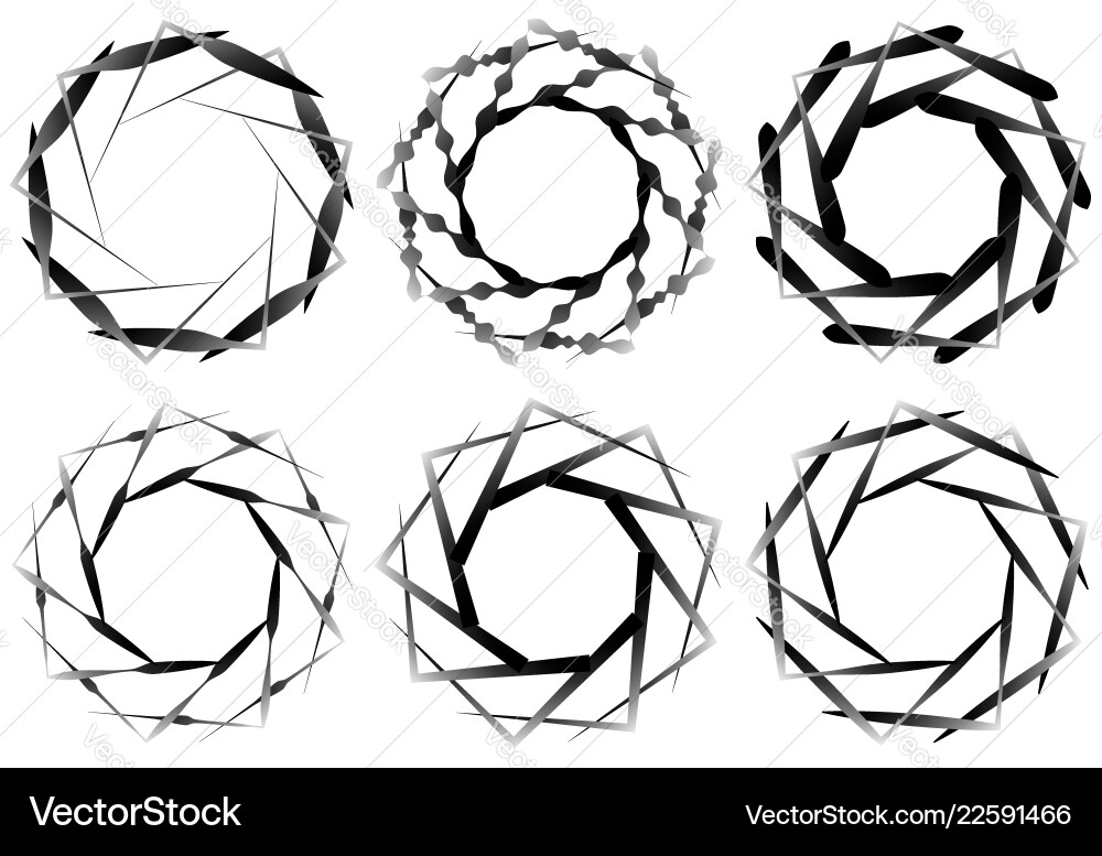 Set of 6 circular geometric element abstract Set of 6 circular geometric element abstract vector image