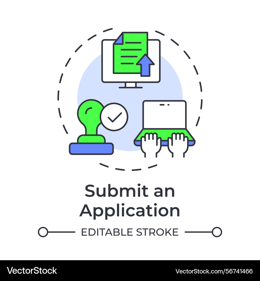 Submit an application multi color concept icon Submit an application multi color concept icon Vector Image