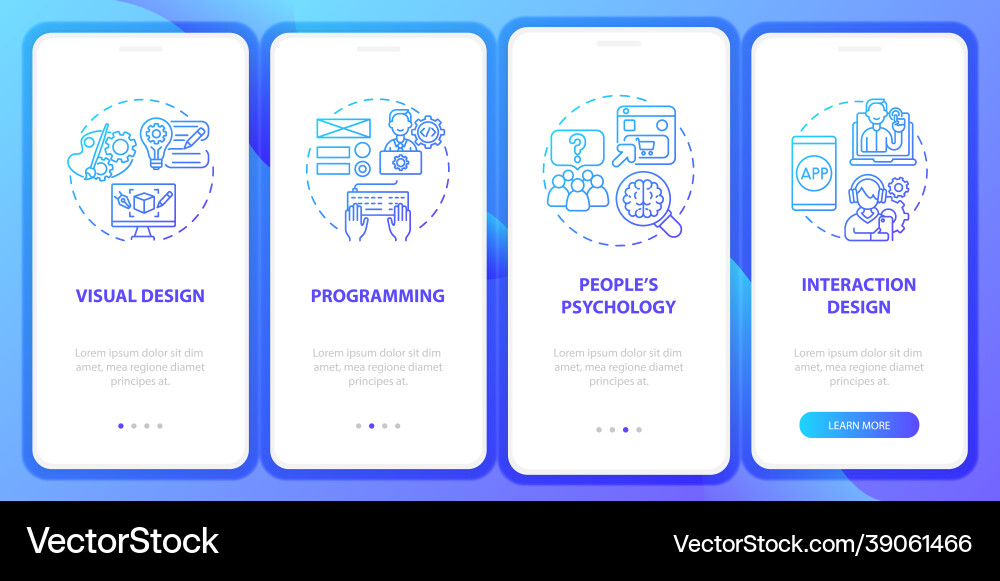 Ui design onboarding mobile app page screen Vector Image