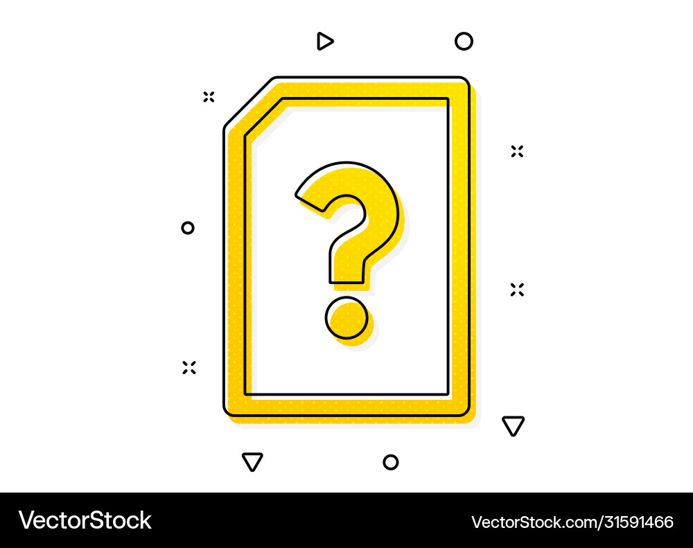 Unknown document icon file with question vector image