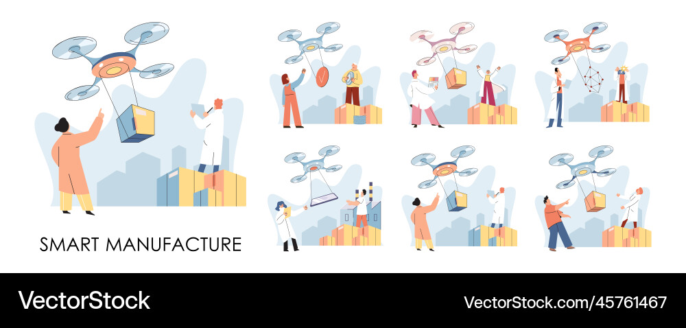 Automation and development of delivery process vector image