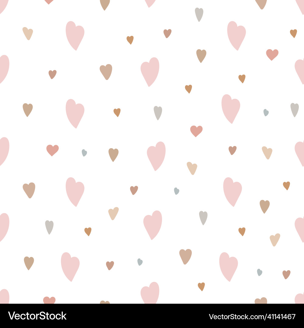 Boho style hearts seamless pattern simple Vector Image
