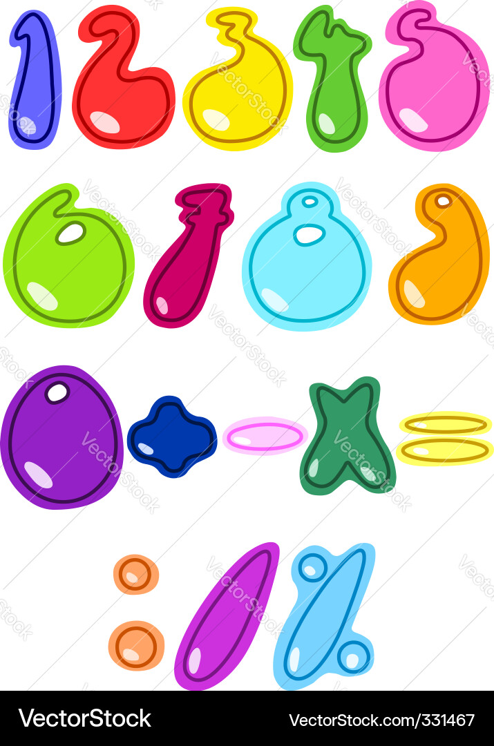 Cheerful numbers Vector Image