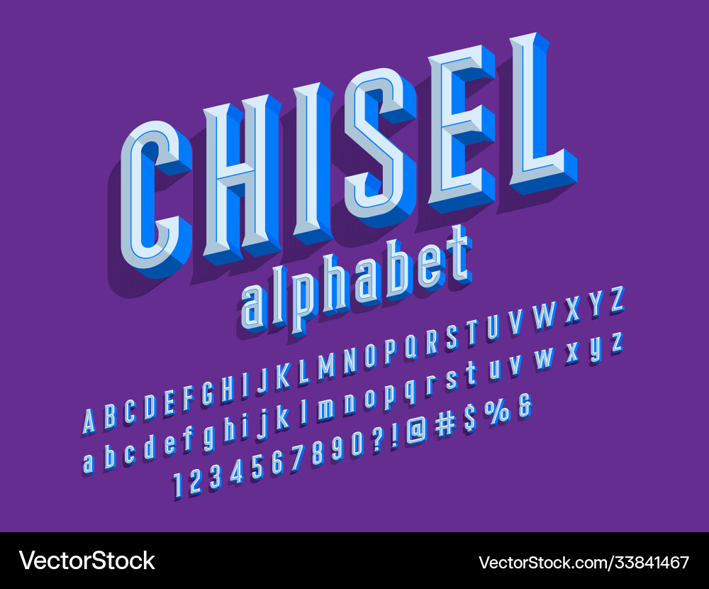 Chisel font Chisel font vector image