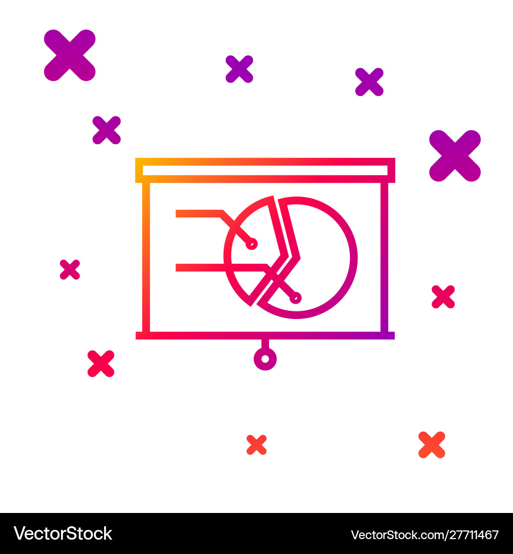 Color line board with graph chart icon isolated Color line board with graph chart icon isolated vector image