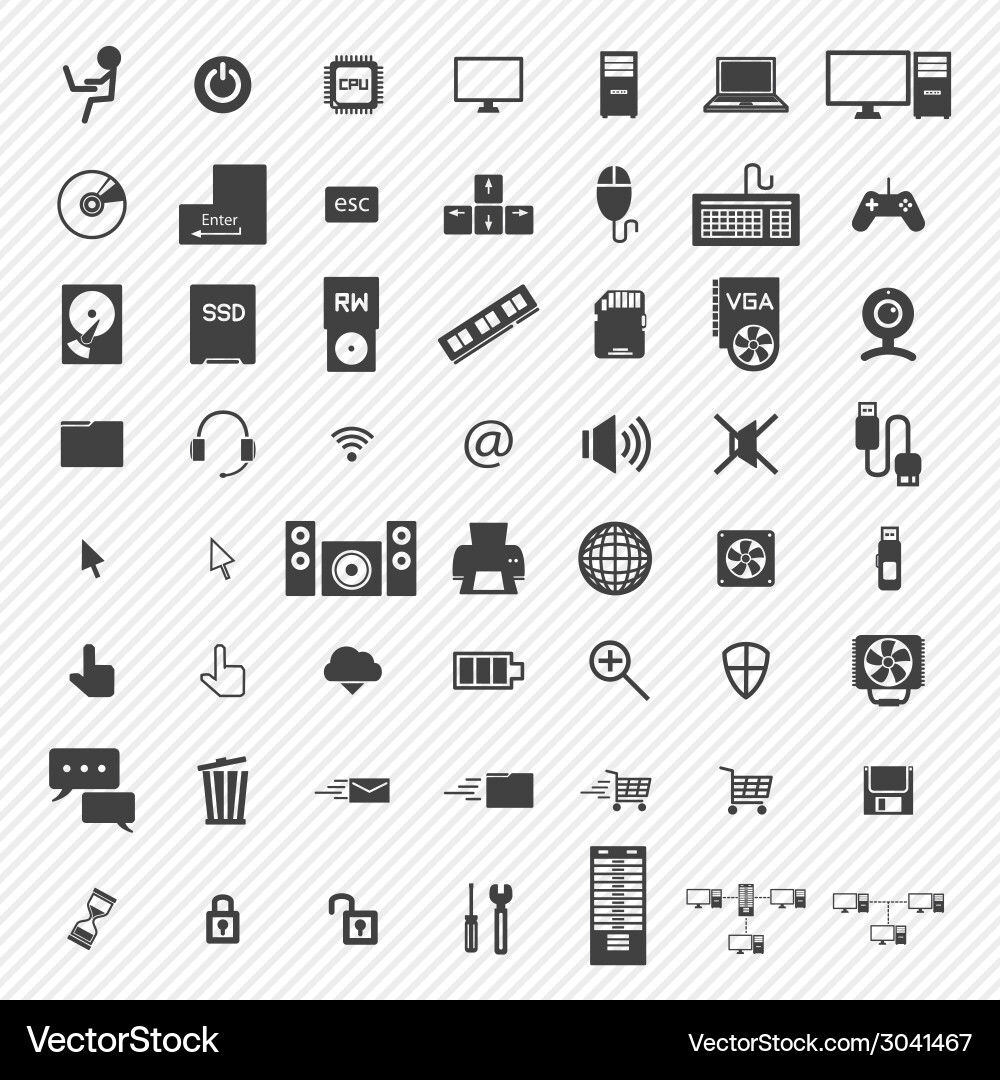 Computer Icon Set - Digital Devices vector image