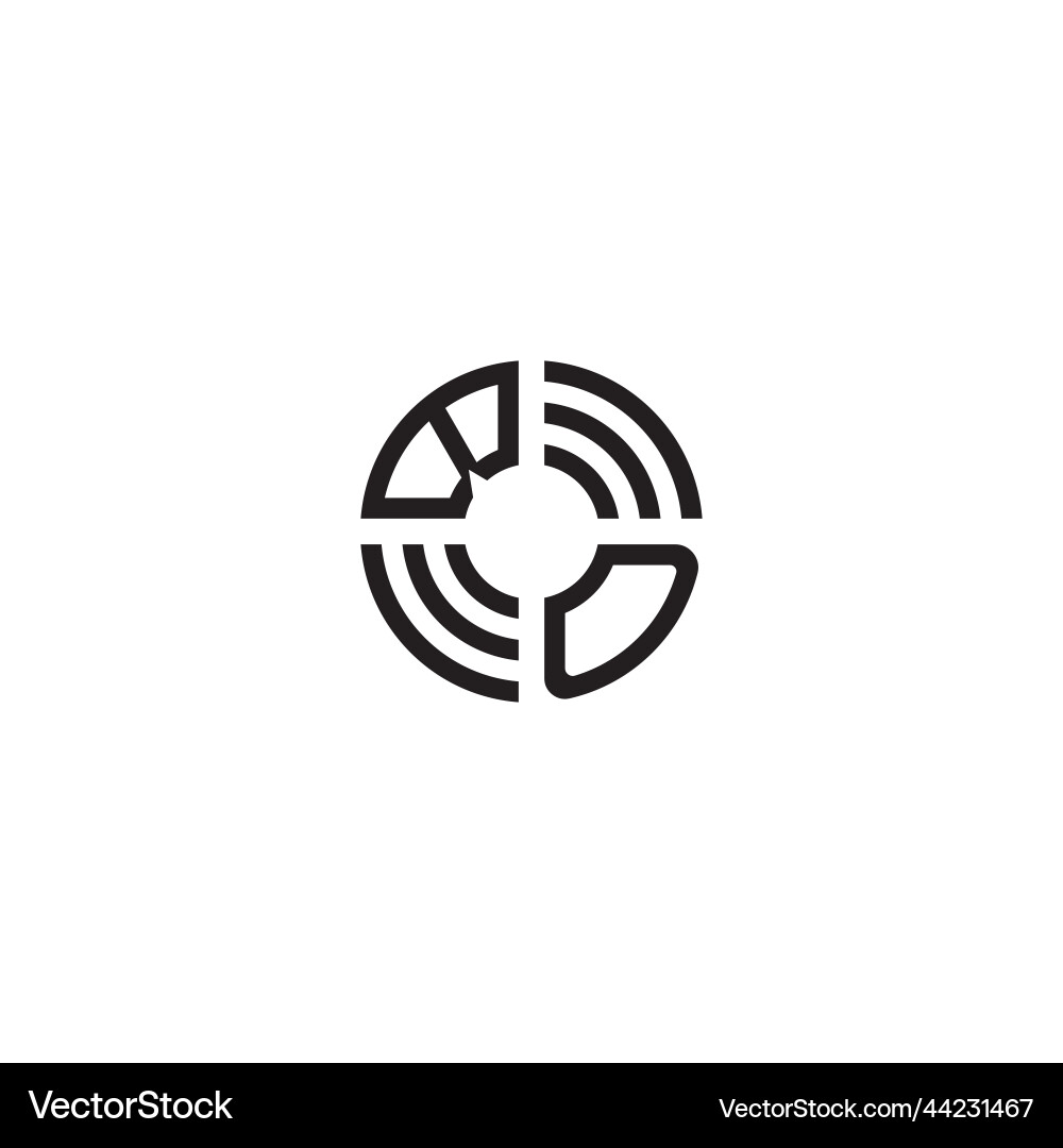 Db circle line logo initial concept with high Db circle line logo initial concept with high Vector Image