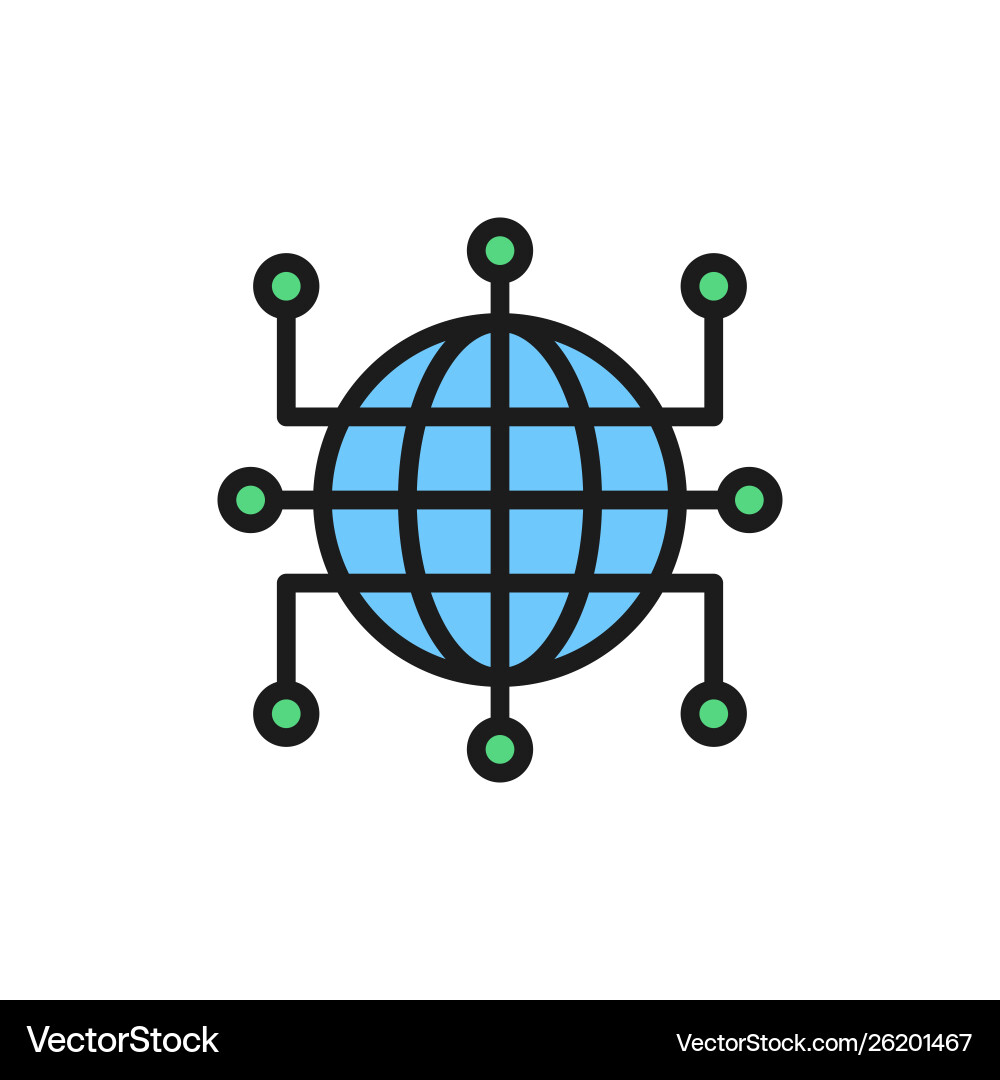 Global world with closed contacts blockchain Global world with closed contacts blockchain vector image