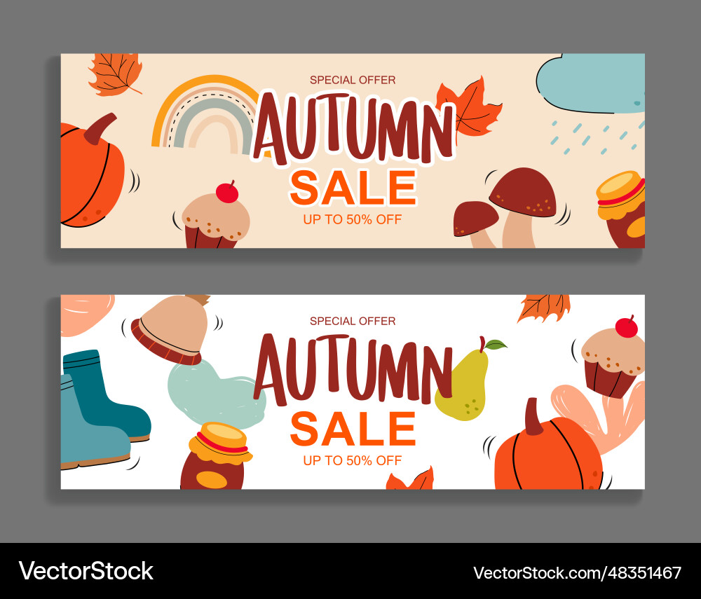 Herbst Verkauf Banner Vorlage Hintergrund Herbst Verkauf Banner Vorlage Hintergrund vektorbild