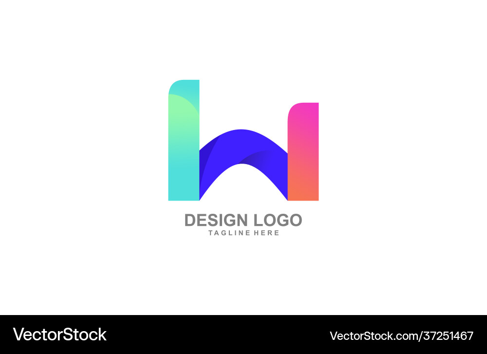 Initial w gradient logo simple style Vector Image