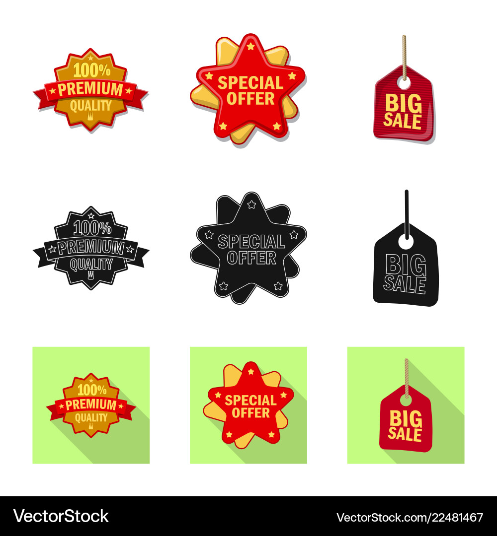 Isolated object of emblem and badge icon Vector Image