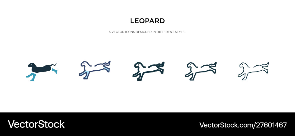 Leopard icon in different style two colored vector image