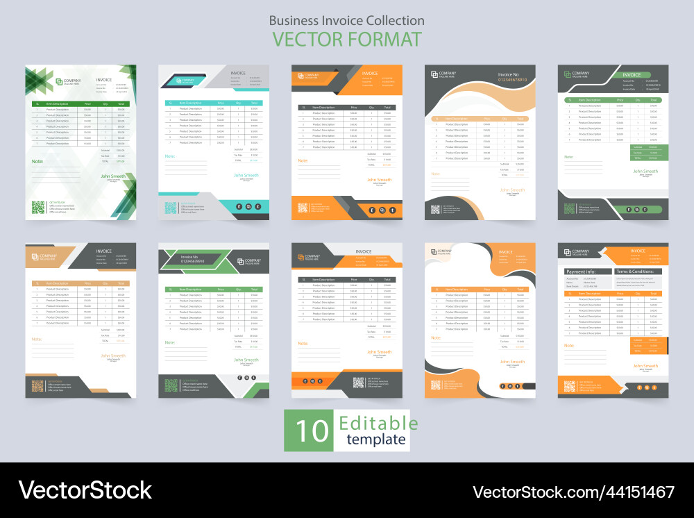 Minimal invoice and price receipt template set Vector Image