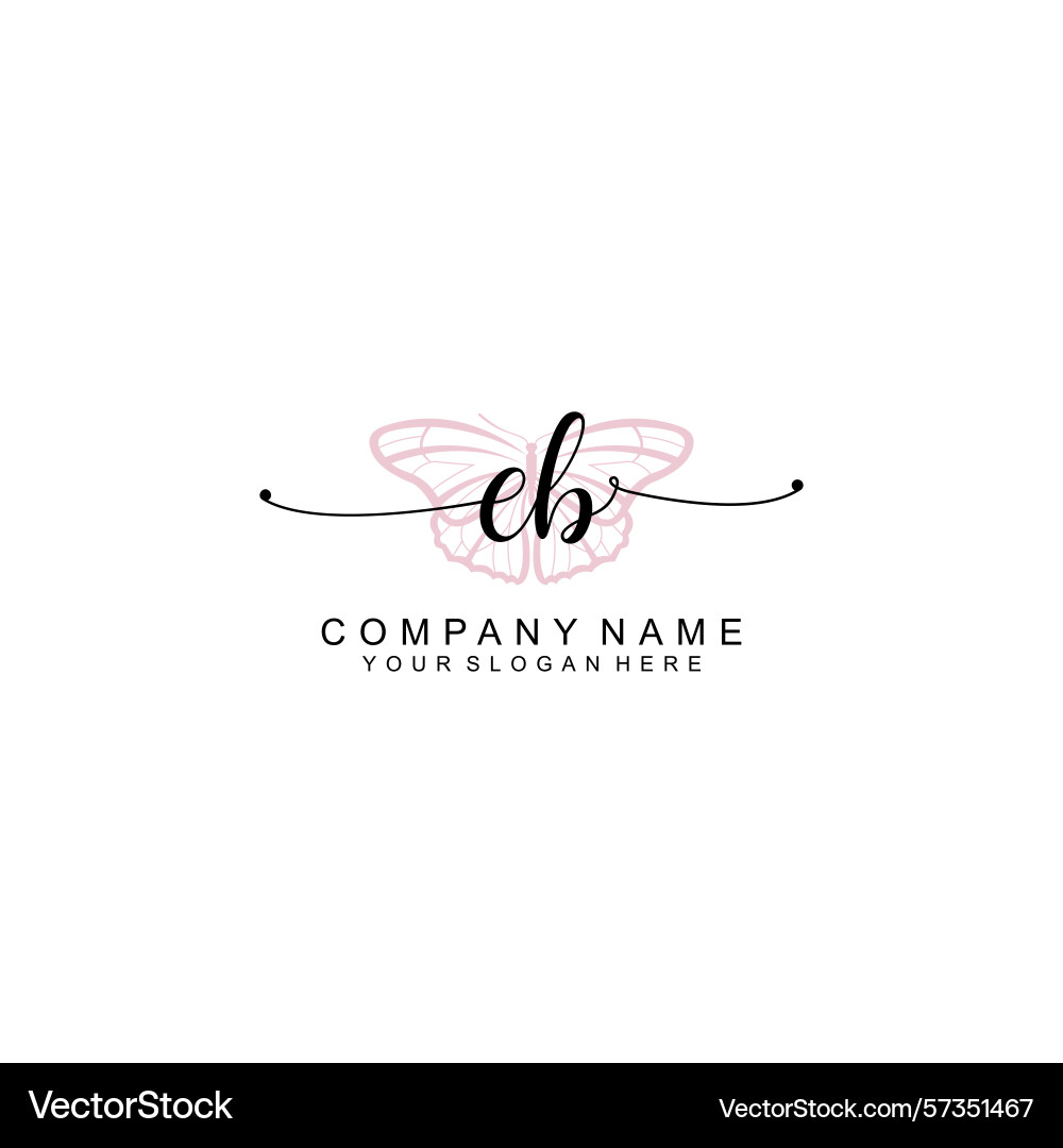 Minimalist handwritten initial logos with soft Vector Image