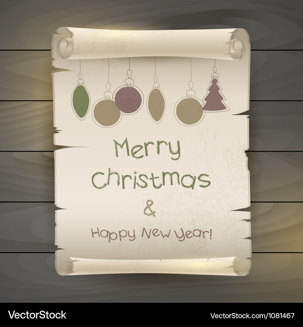Rustic Christmas Scroll Background Vector Image