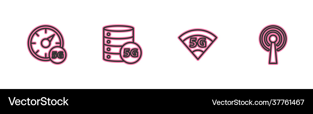 Set line digital speed meter 5g network server Set line digital speed meter 5g network server vector image