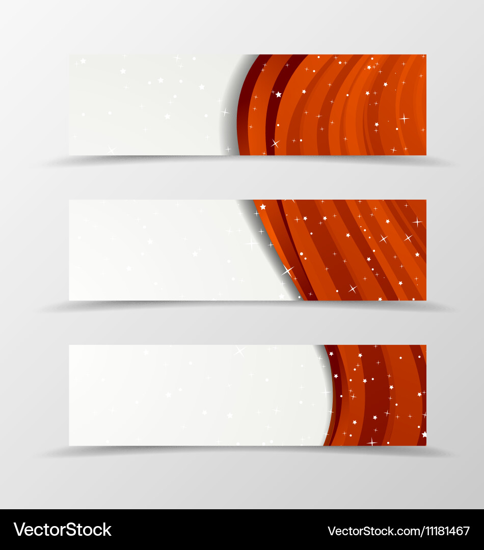 Set of header banner wave design vector image