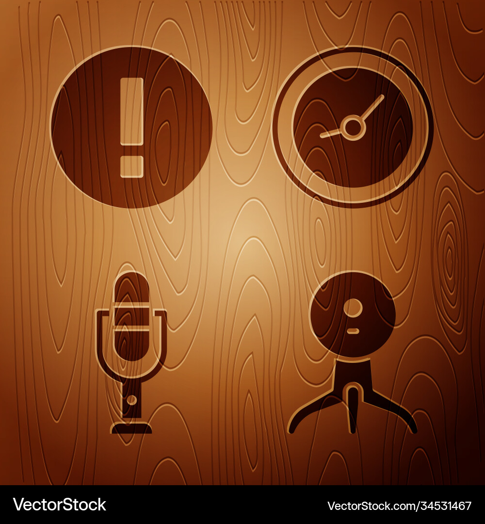 Set web camera information microphone and clock Set web camera information microphone and clock Vector Image