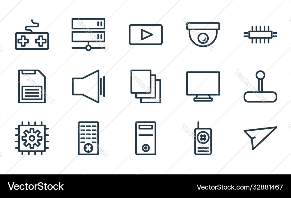 Technology line icons linear set quality Technology line icons linear set quality vector image