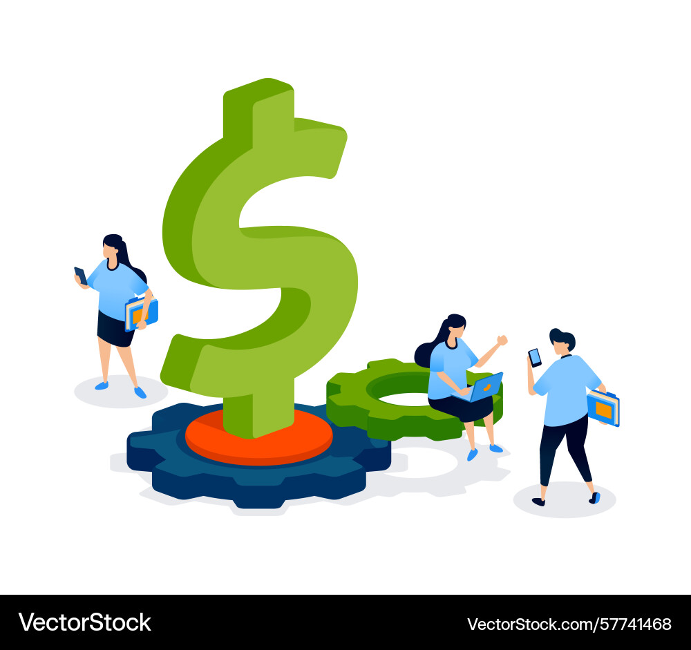 A stable financial floating system with dollar Vector Image