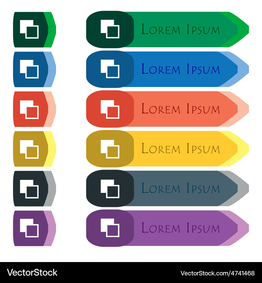 Active color toolbar icon sign set of colorful vector image