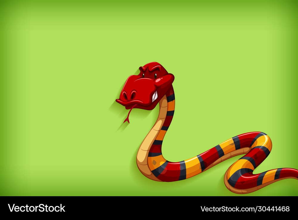Background template with plain color and red snake Background template with plain color and red snake vector image