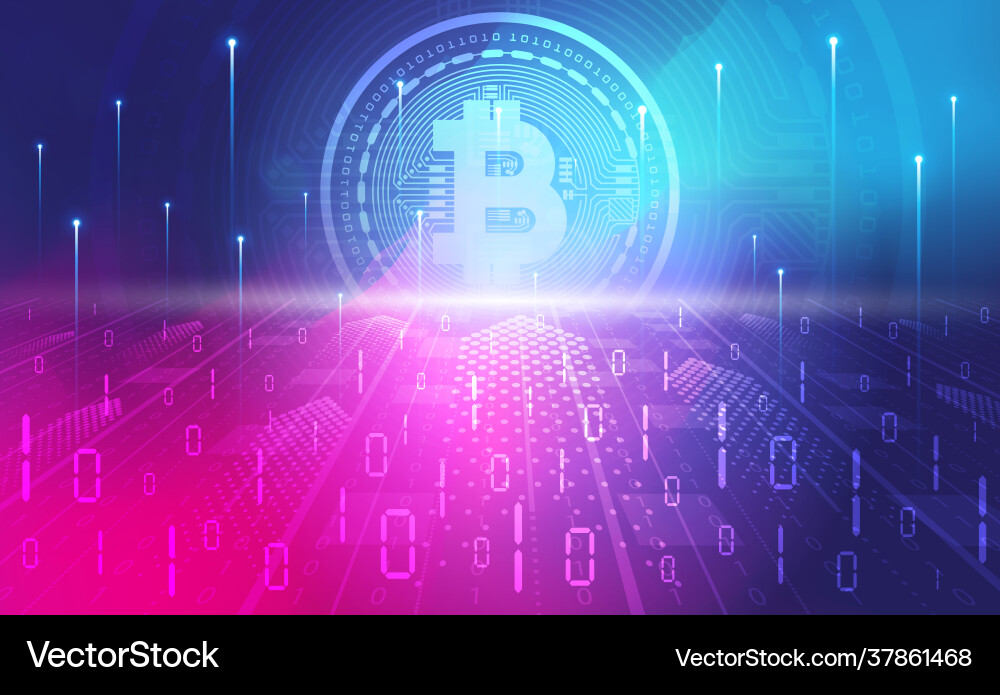 Bitcoin cryptocurrency blockchain abstract Bitcoin cryptocurrency blockchain abstract Vector Image