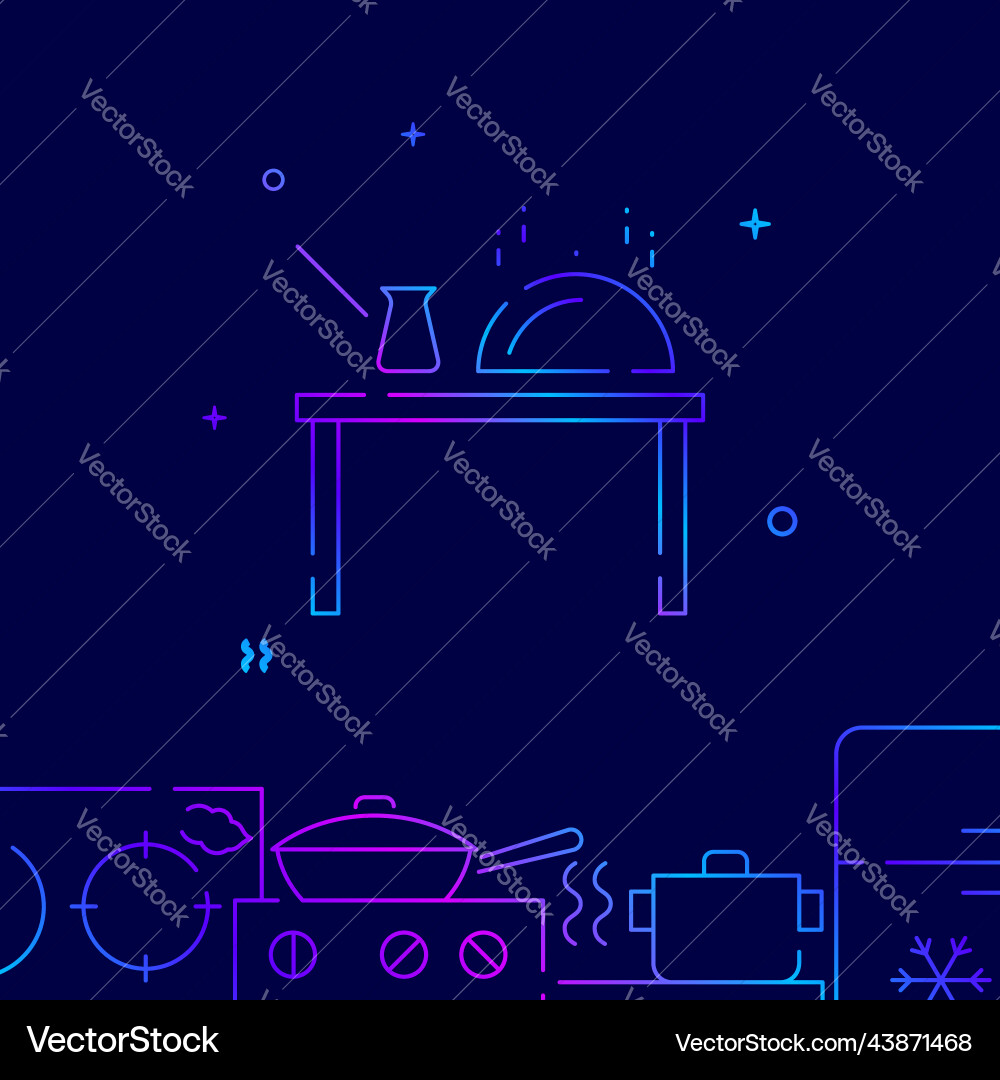 Breakfast table gradient line icon Vector Image