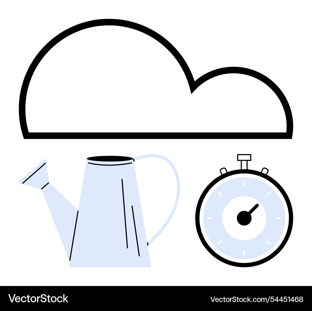 Cloud computing concept with watering can Cloud computing concept with watering can vector image