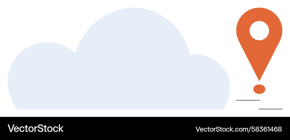 Cloud Data & Location Marker Vector Image