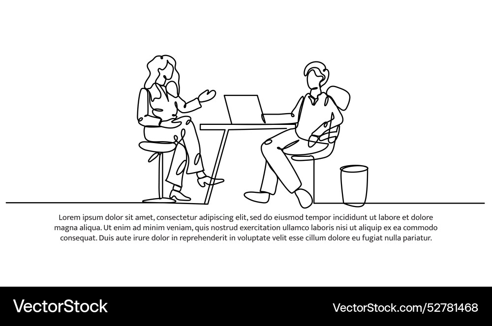 Continuous one line design of currently doing Vector Image