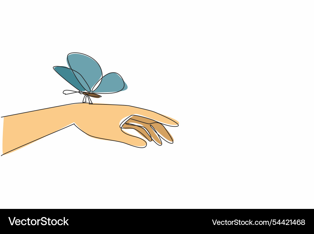 Continuous one line drawing the hand infested Continuous one line drawing the hand infested vector image