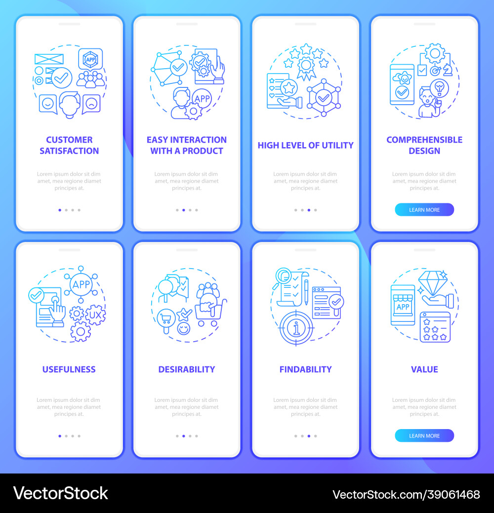 Developing product onboarding mobile app page Developing product onboarding mobile app page Vector Image