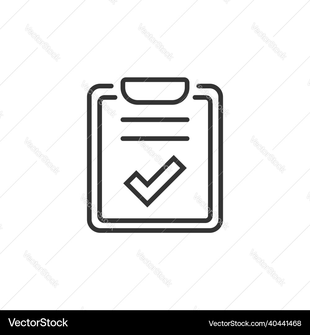 Document checklist icon in flat style report Vector Image