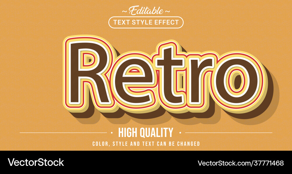 Editable text style effect - retro Editable text style effect - retro Vector Image