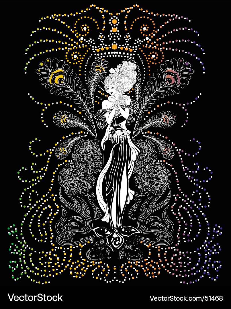 Elegant Floral Woman Vector Image