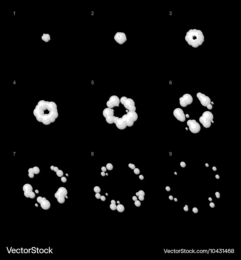 Explode animation sequence cartoon explosion vector image