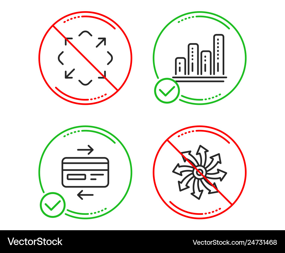 Graph chart credit card and maximize icons set Graph chart credit card and maximize icons set vector image
