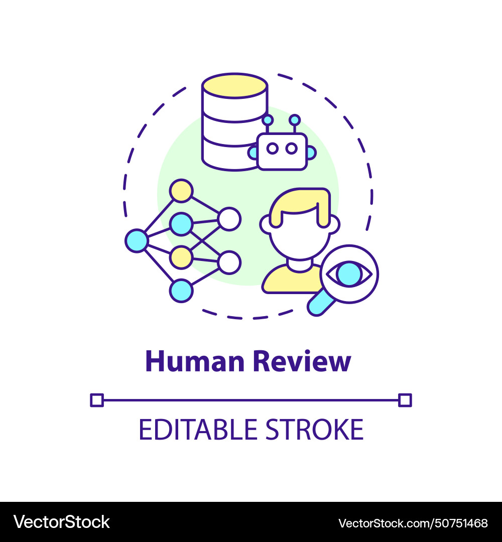 Human review multi color concept icon Royalty Free Vector