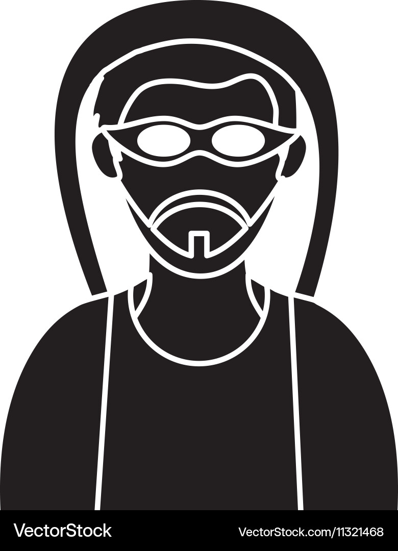 Isolierter Hacker von Sicherheitssystem-Design vektorbild